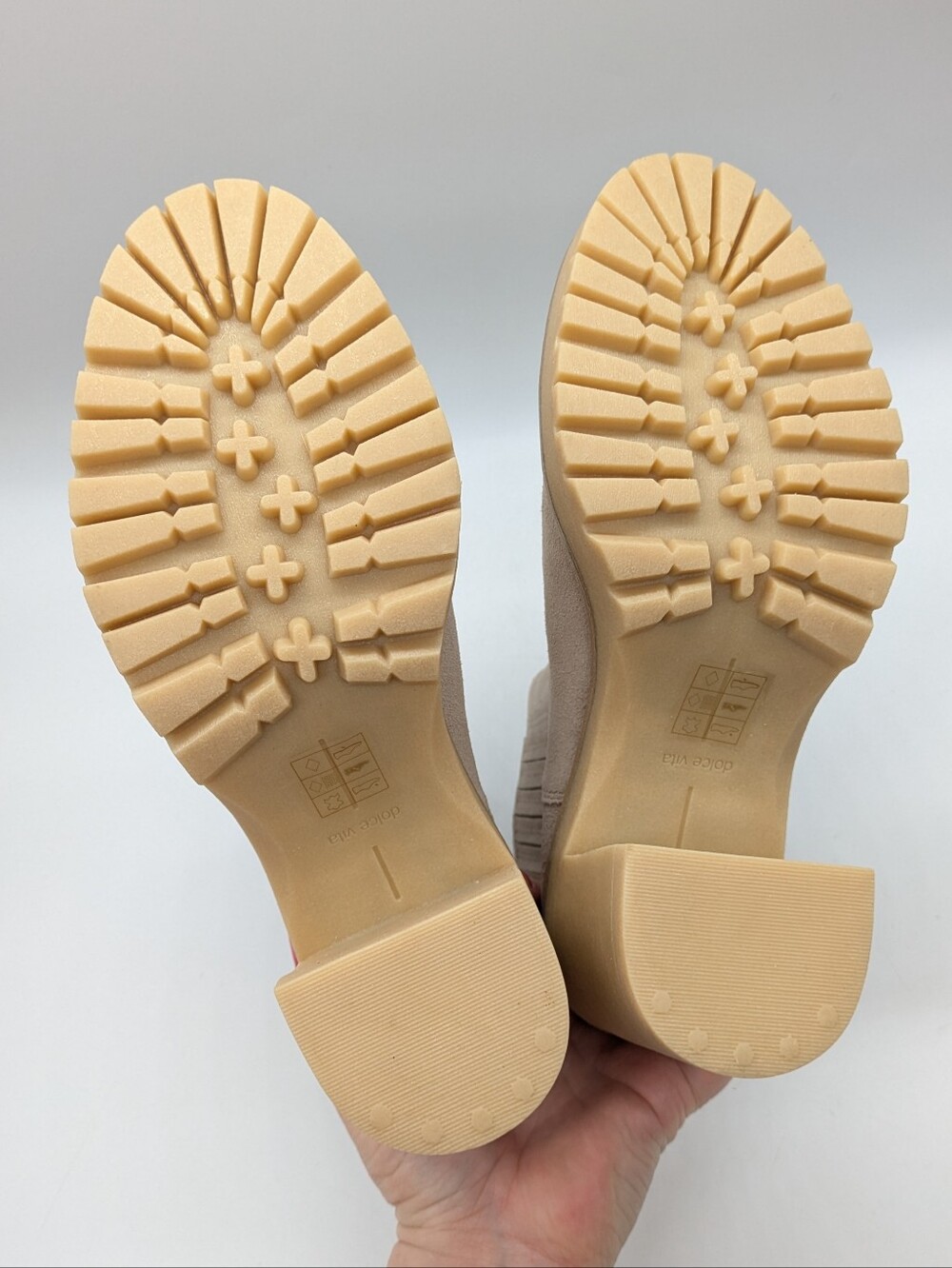 Dolce Vita Caster H2O Cream Suede Heeled Ankle Booties 7 - Picture 8 of 12